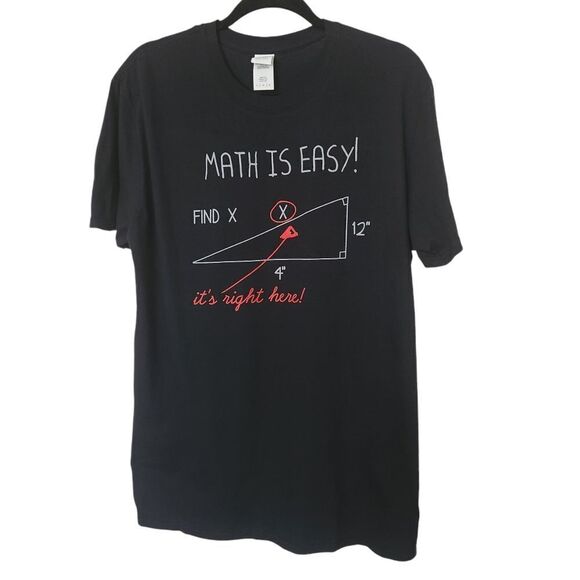 Gildan Unisex Short Sleeve Crew Neck Math Theme Novelty T-Shirt Size Large - Picture 1 of 5